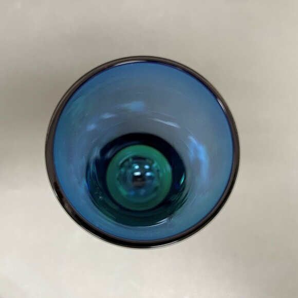 Festival Green Blue by Block Champagne Flute Glass Stemmed 10 1/4" - Picture 5 of 6